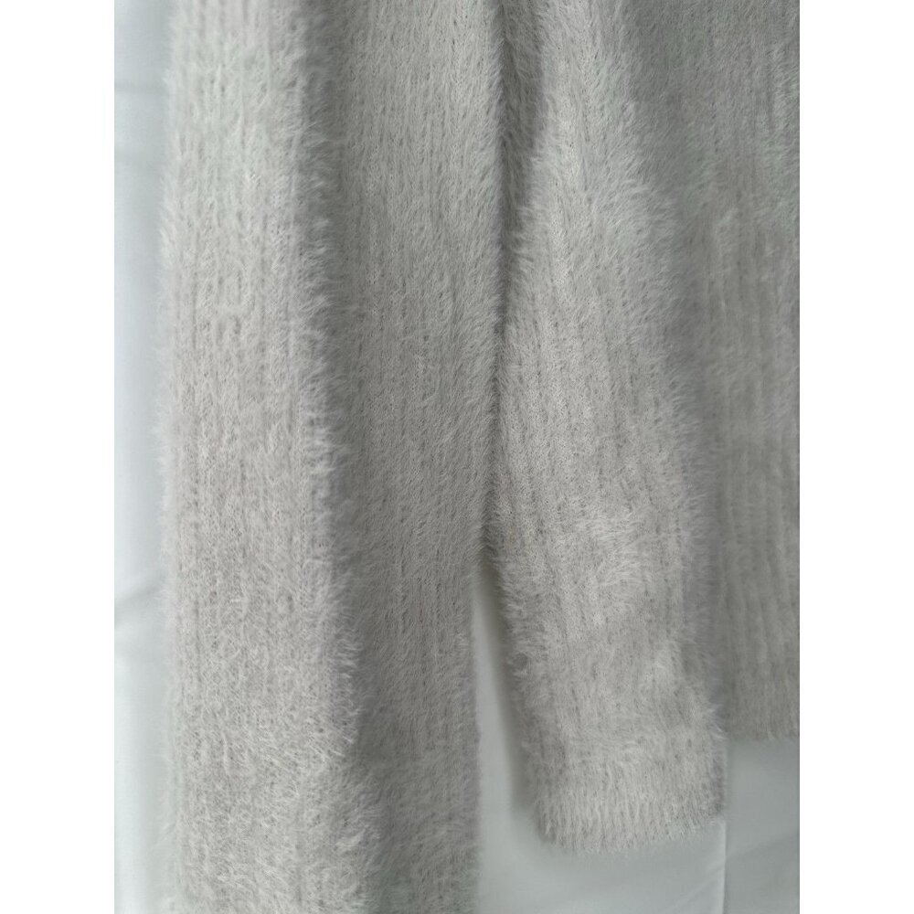 Zara Cropped Crew Neck Grey Sweater Long Cuffs Super Soft Size Xl - Picture 7 of 10